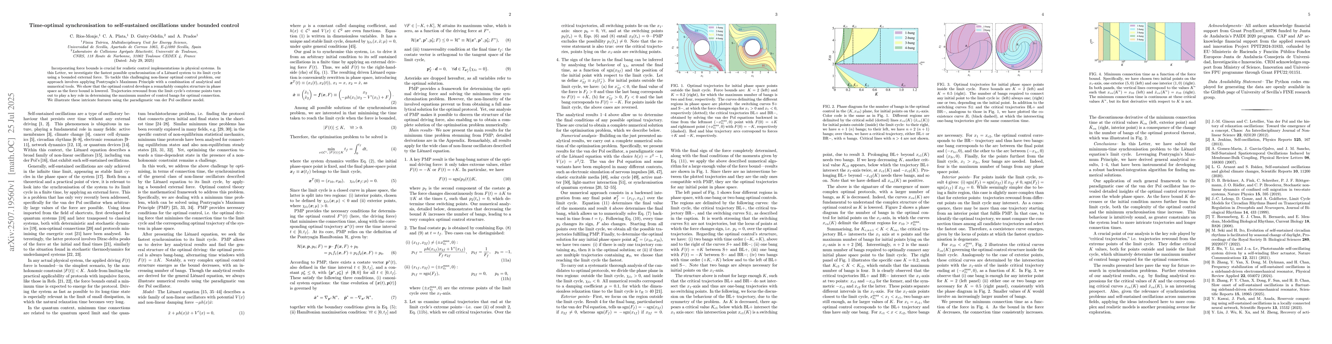 Thumbnail for Time-optimal synchronisation to self-sustained oscillations under
  bounded control