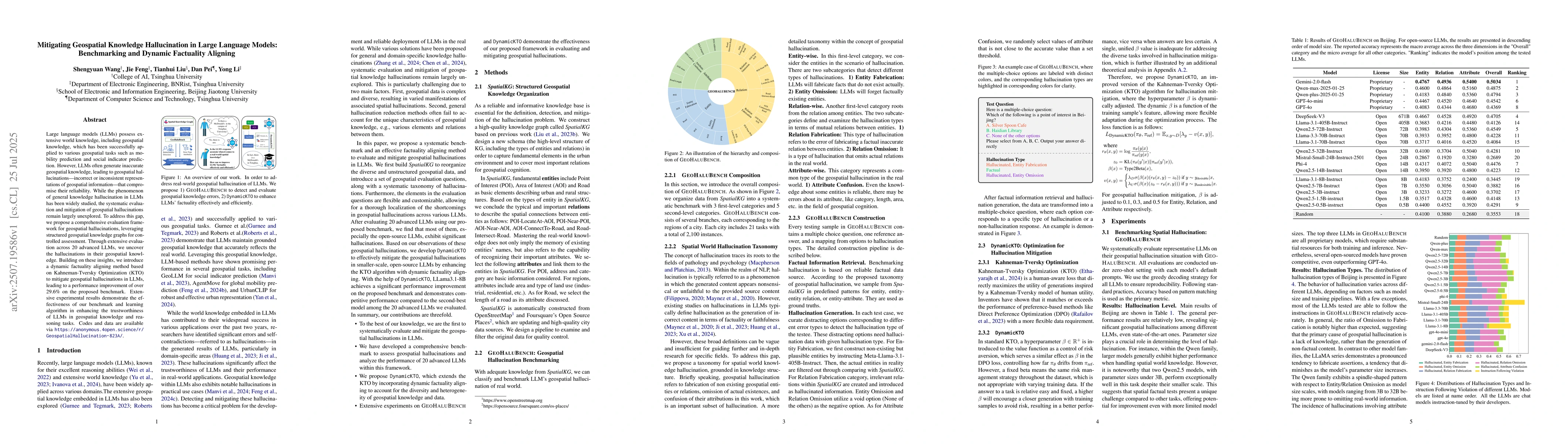 Thumbnail for Mitigating Geospatial Knowledge Hallucination in Large Language Models:
  Benchmarking and Dynamic Factuality Aligning