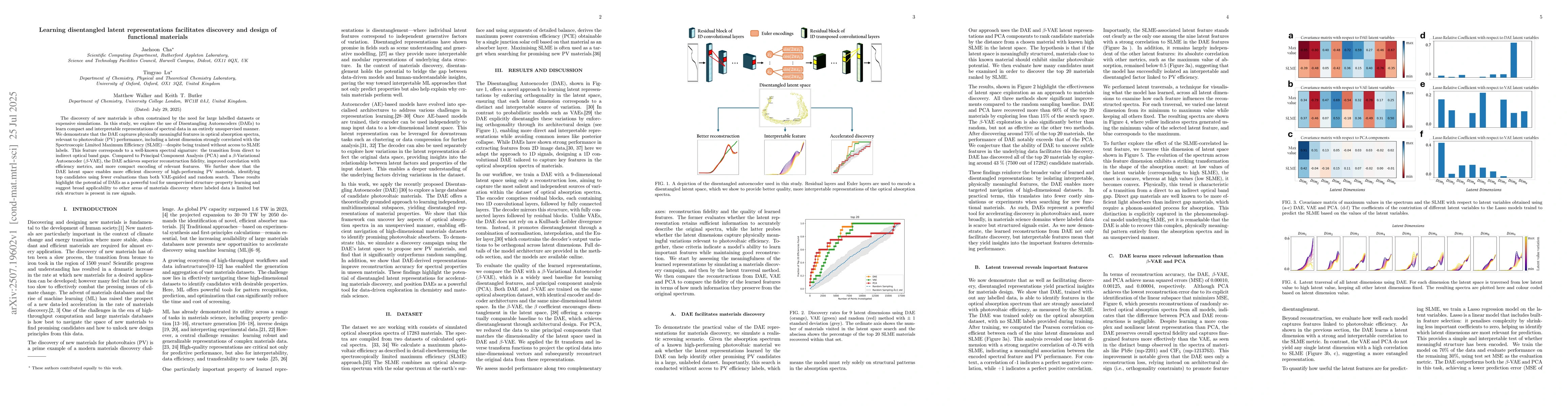 Thumbnail for Learning disentangled latent representations facilitates discovery and
  design of functional materials