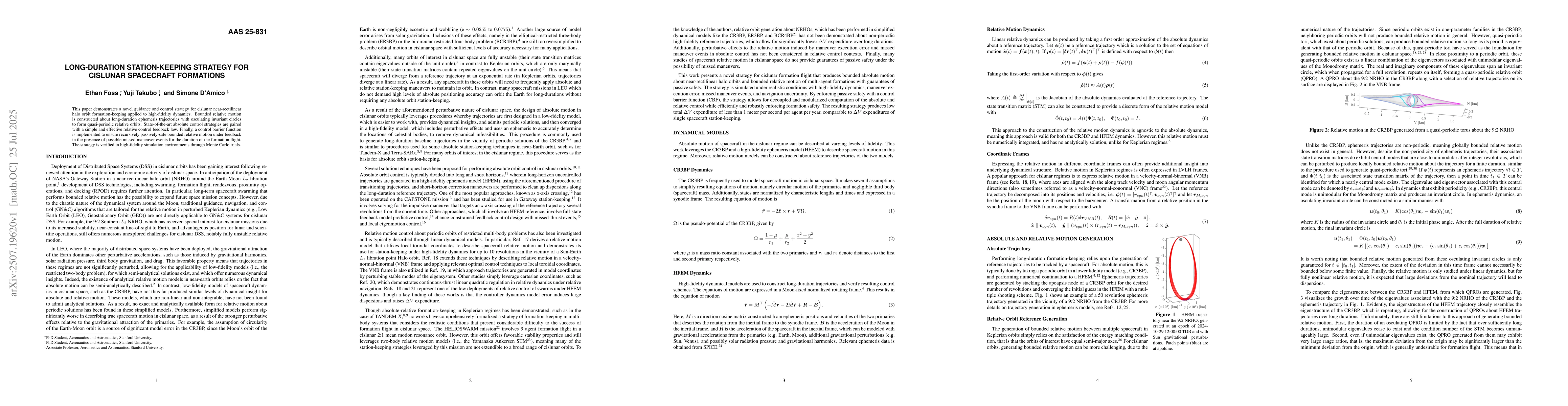 Thumbnail for Long-Duration Station-Keeping Strategy for Cislunar Spacecraft
  Formations