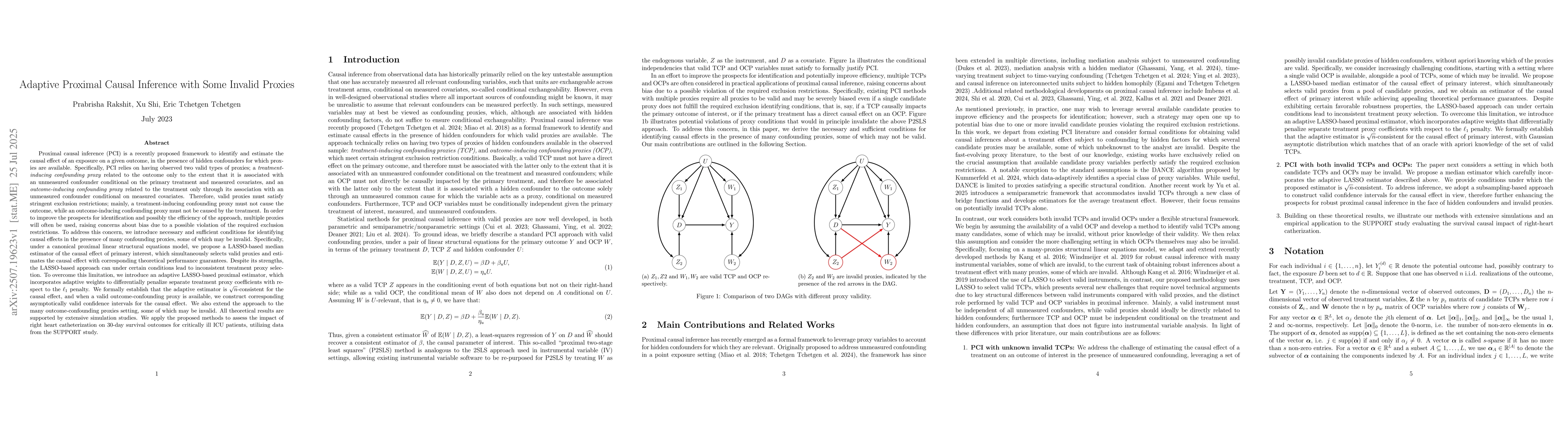 Thumbnail for Adaptive Proximal Causal Inference with Some Invalid Proxies