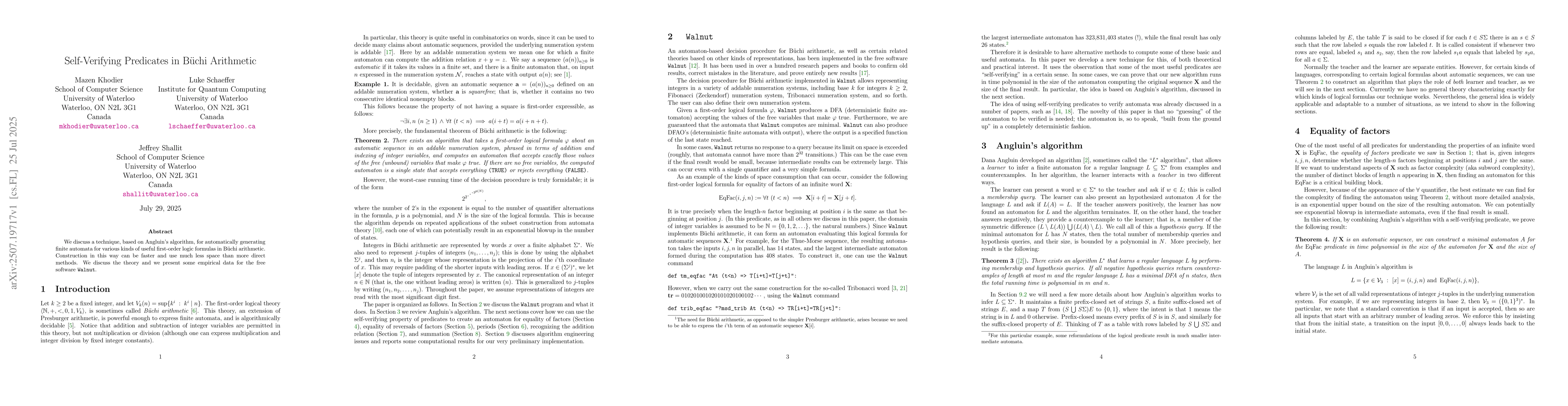 Thumbnail for Self-Verifying Predicates in BĂźchi Arithmetic
