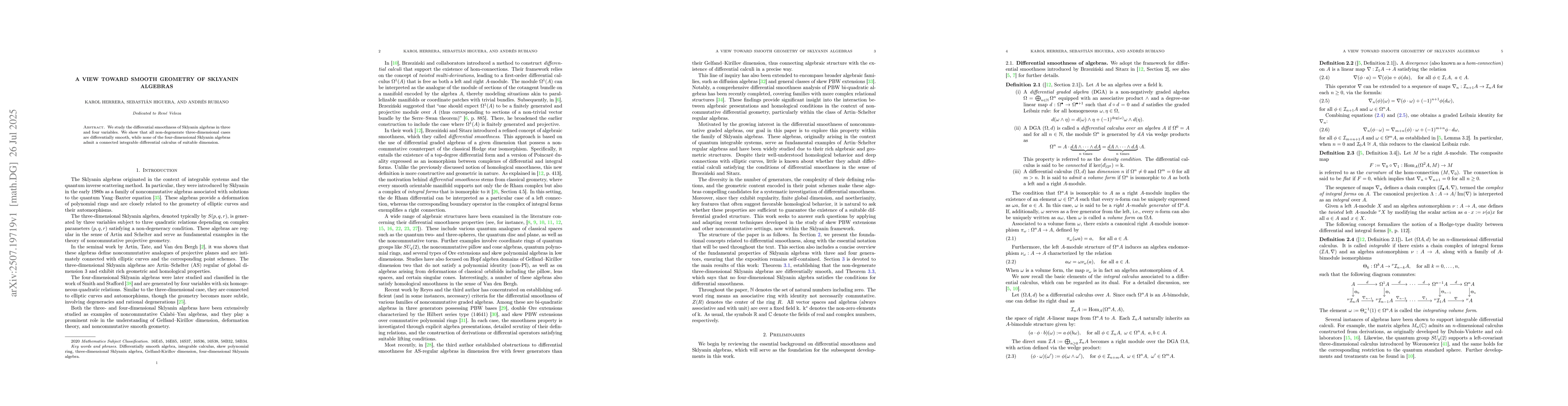 Thumbnail for A view toward smooth geometry of Sklyanin algebras