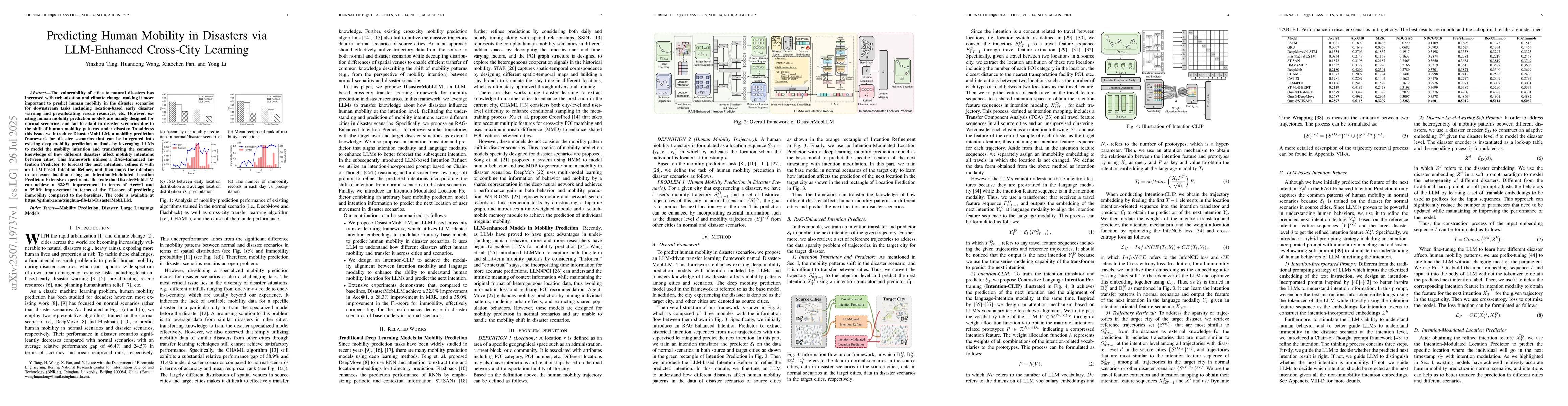 Thumbnail for Predicting Human Mobility in Disasters via LLM-Enhanced Cross-City
  Learning