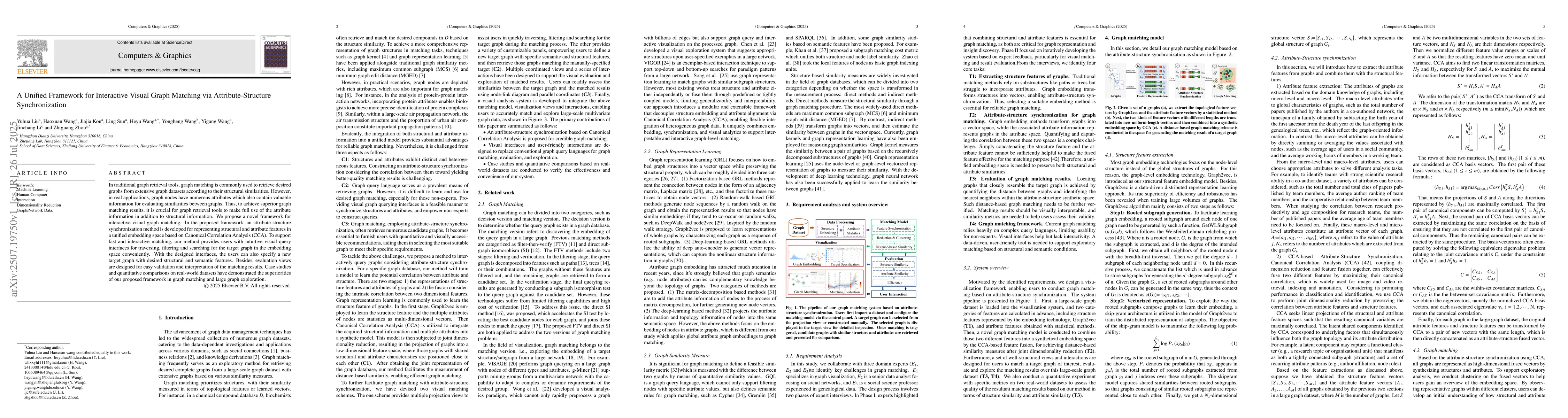 Thumbnail for A Unified Framework for Interactive Visual Graph Matching via
  Attribute-Structure Synchronization