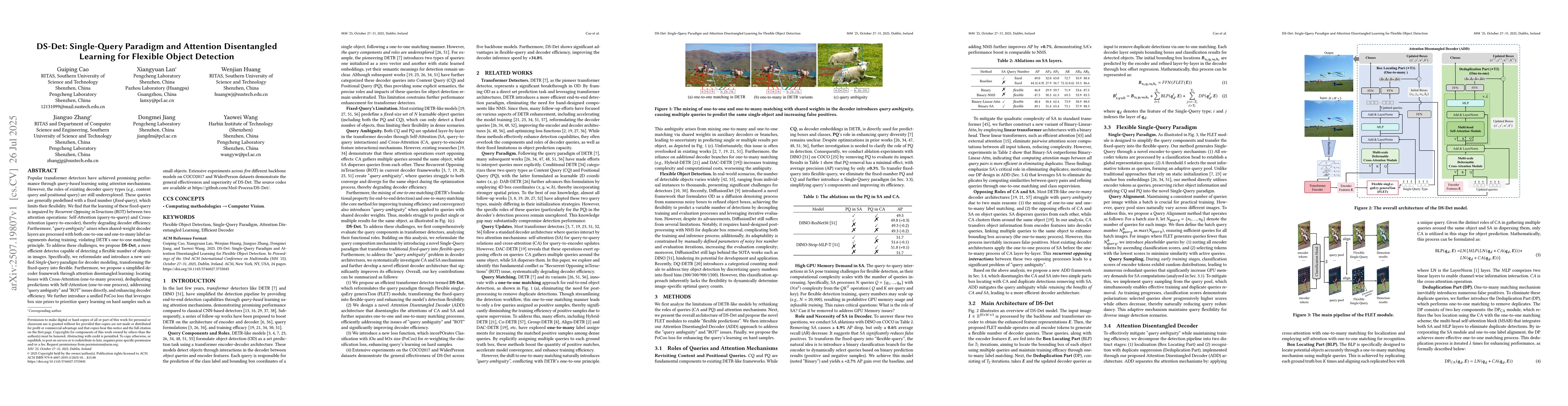 Thumbnail for DS-Det: Single-Query Paradigm and Attention Disentangled Learning for
  Flexible Object Detection