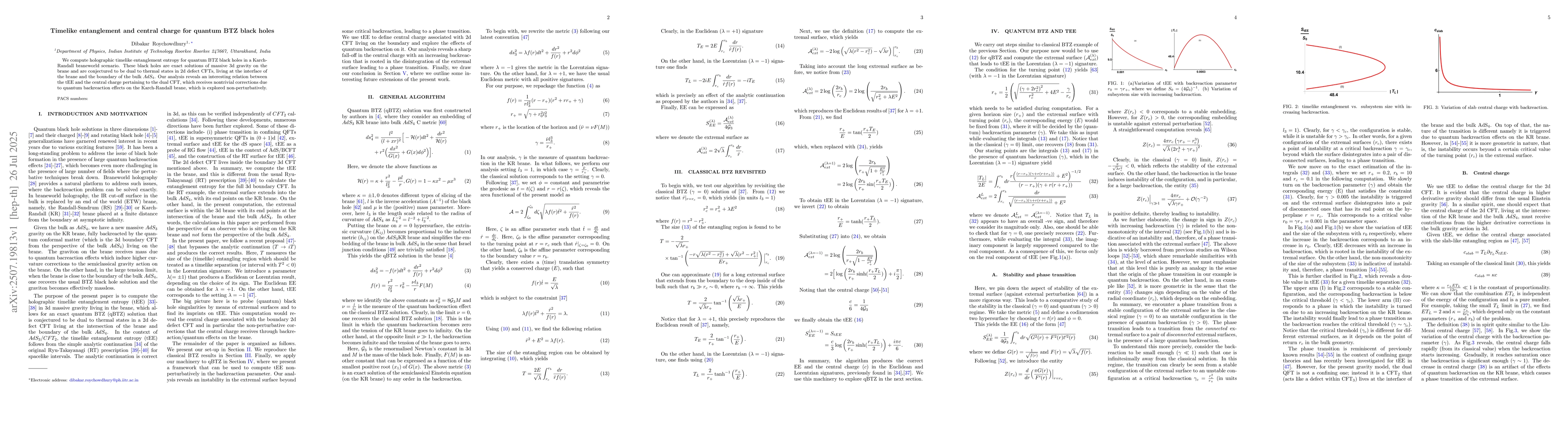 Thumbnail for Timelike entanglement and central charge for quantum BTZ black holes