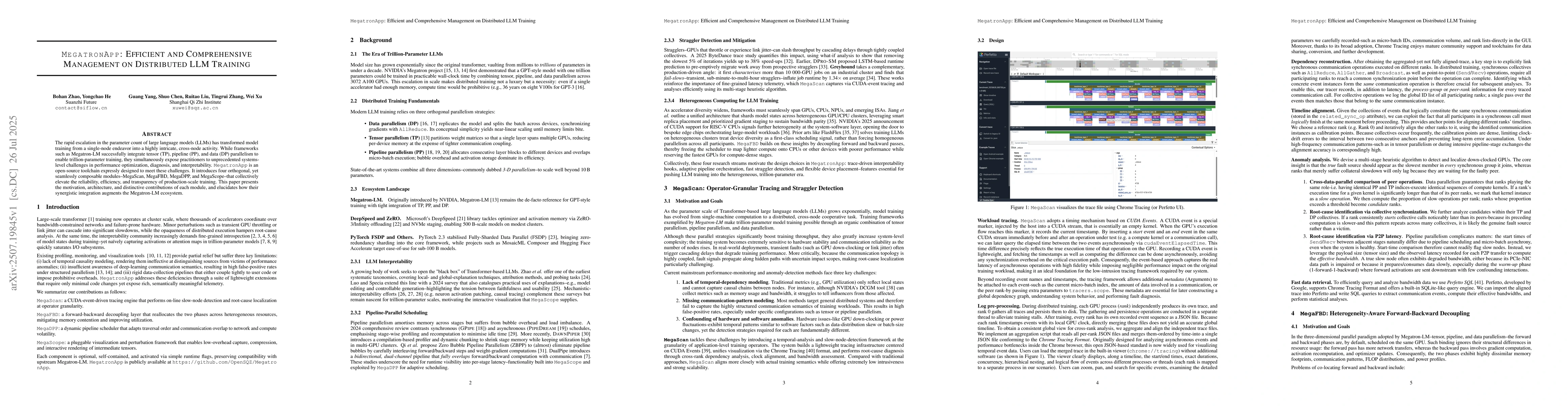 Thumbnail for MegatronApp: Efficient and Comprehensive Management on Distributed LLM
  Training