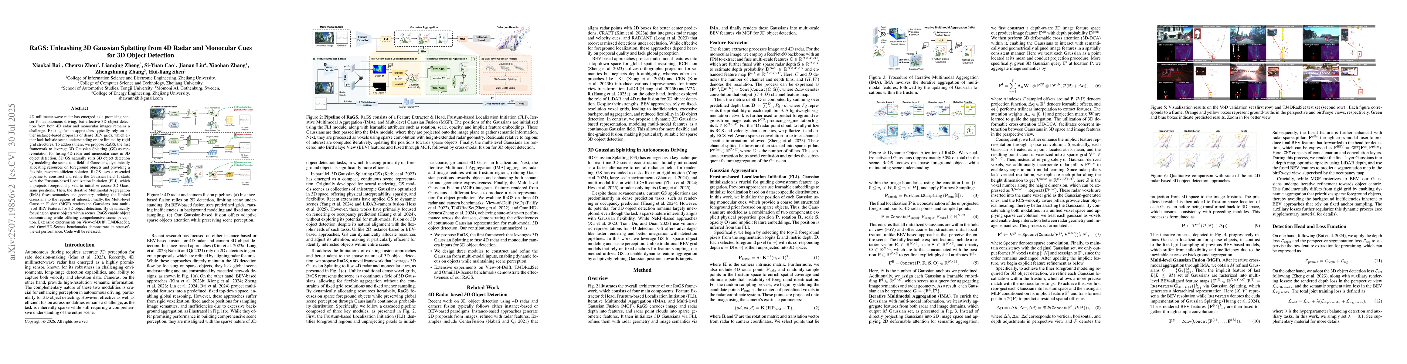 Thumbnail for RaGS: Unleashing 3D Gaussian Splatting from 4D Radar and Monocular Cues
  for 3D Object Detection