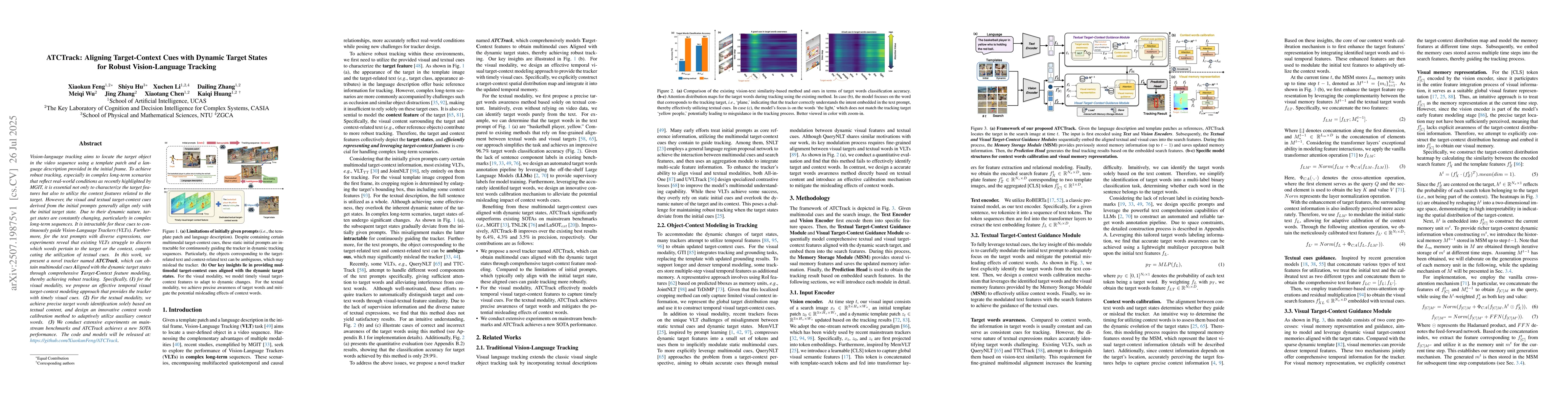 Thumbnail for ATCTrack: Aligning Target-Context Cues with Dynamic Target States for
  Robust Vision-Language Tracking