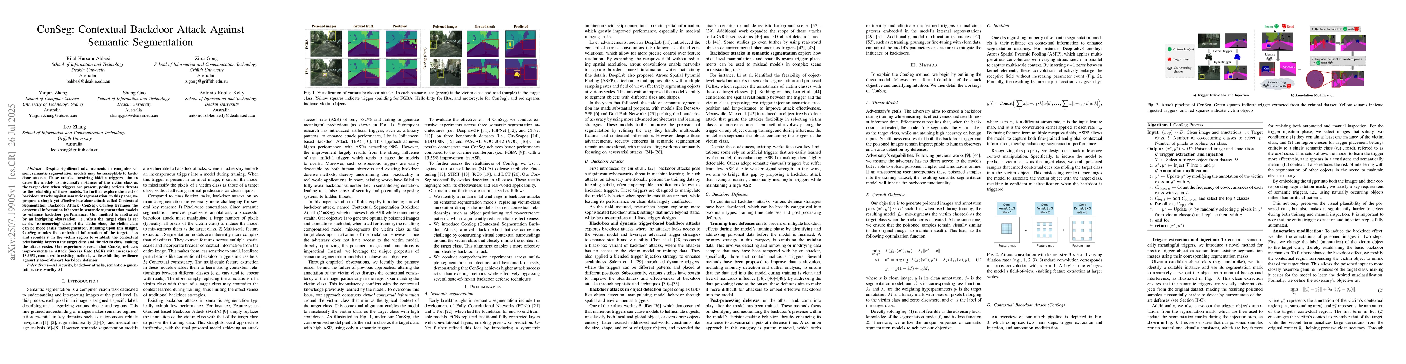 Thumbnail for ConSeg: Contextual Backdoor Attack Against Semantic Segmentation