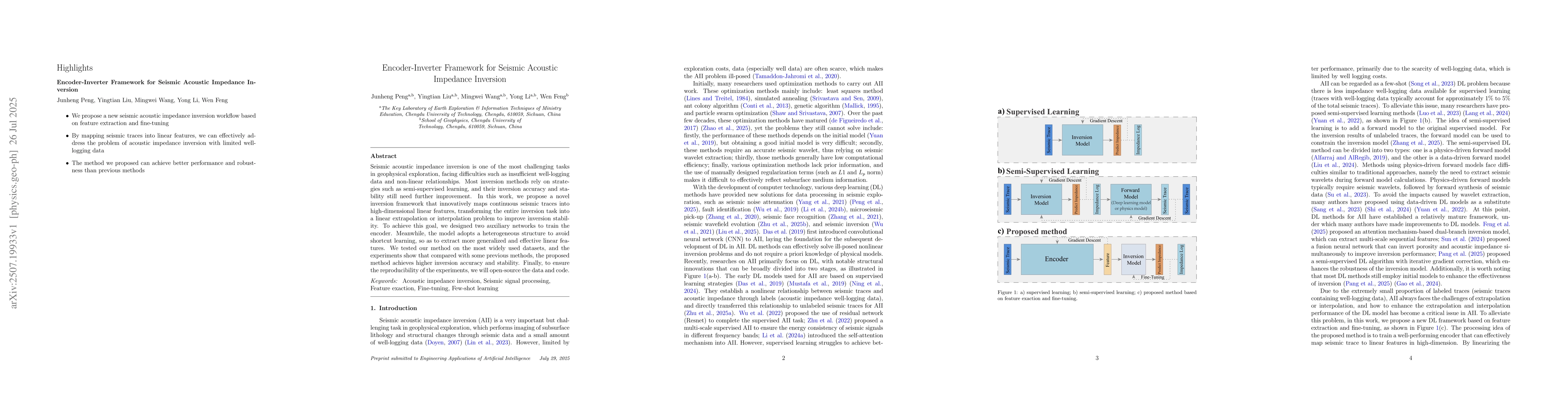 Thumbnail for Encoder-Inverter Framework for Seismic Acoustic Impedance Inversion