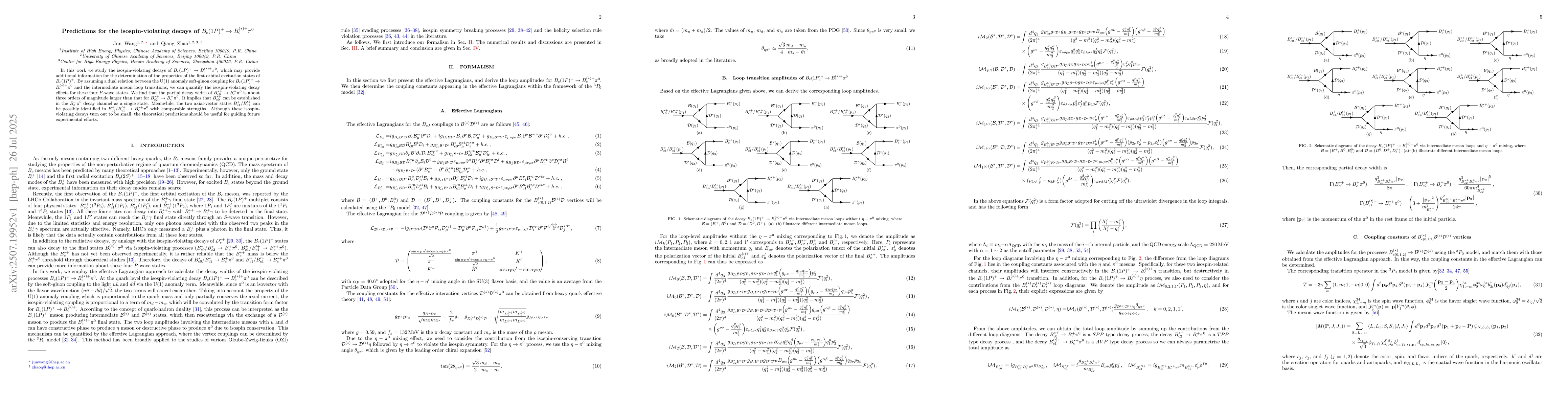Thumbnail for Predictions for the isospin-violating decays of $B_{c}(1P)^{+}\to
  B_{c}^{(*)+}π^{0}$