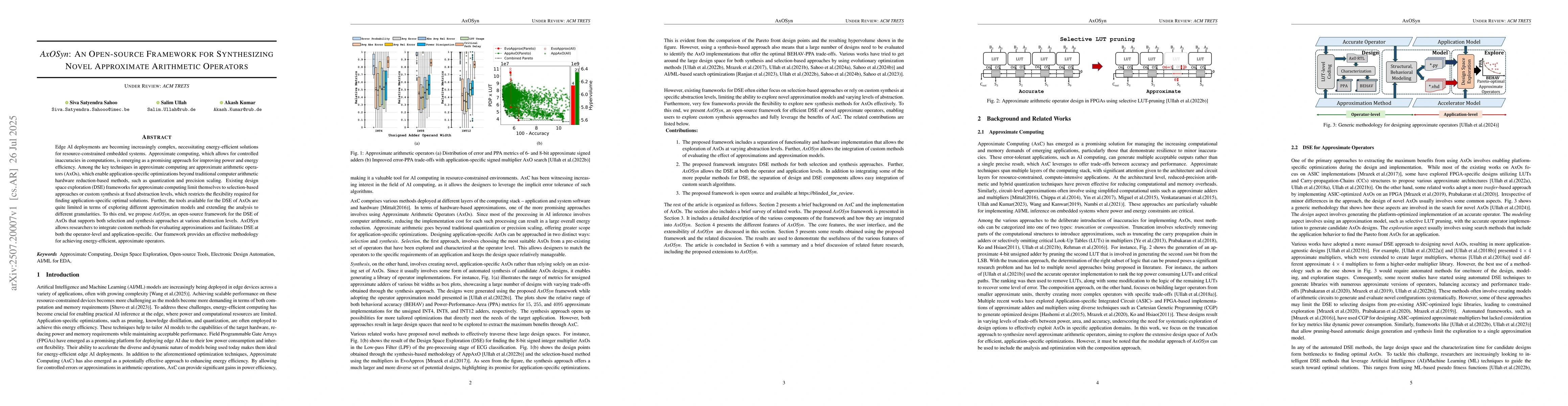 Thumbnail for AxOSyn: An Open-source Framework for Synthesizing Novel Approximate
  Arithmetic Operators