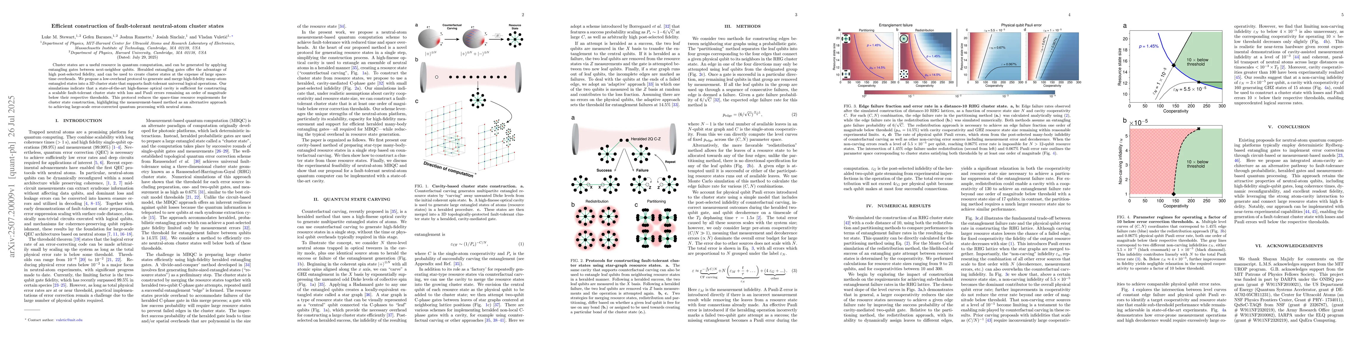 Thumbnail for Efficient construction of fault-tolerant neutral-atom cluster states