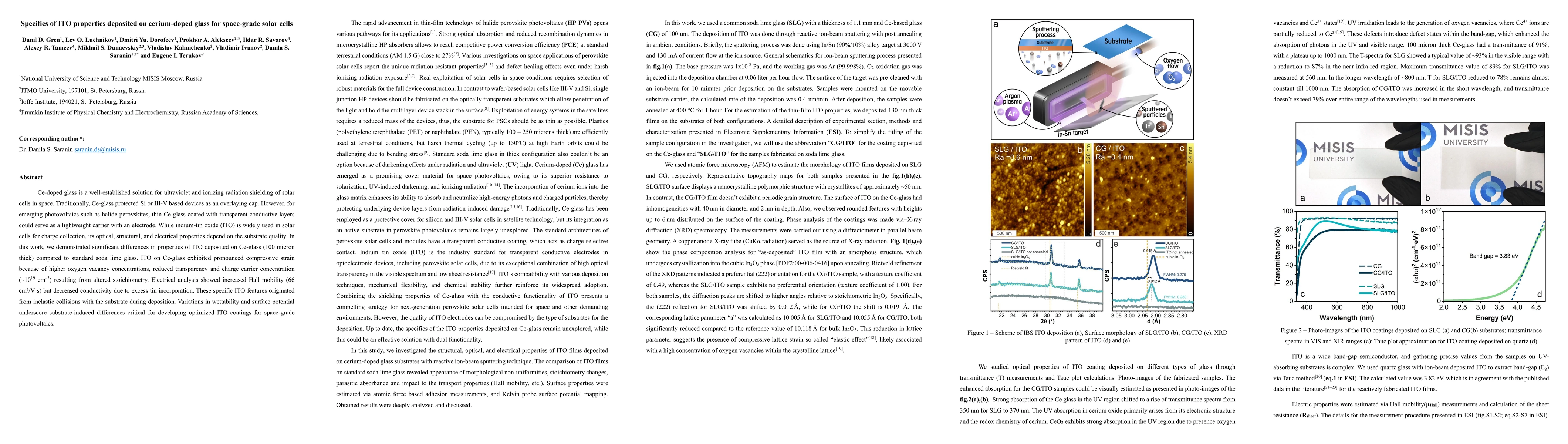 Thumbnail for Specifics of ITO properties deposited on cerium-doped glass for
  space-grade solar cells