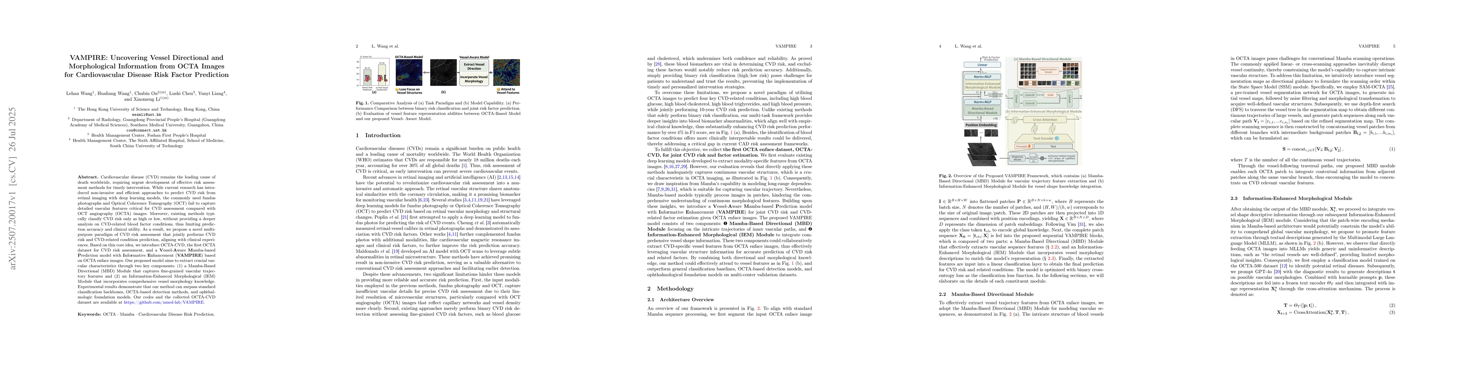 Thumbnail for VAMPIRE: Uncovering Vessel Directional and Morphological Information
  from OCTA Images for Cardiovascular Disease Risk Factor Prediction