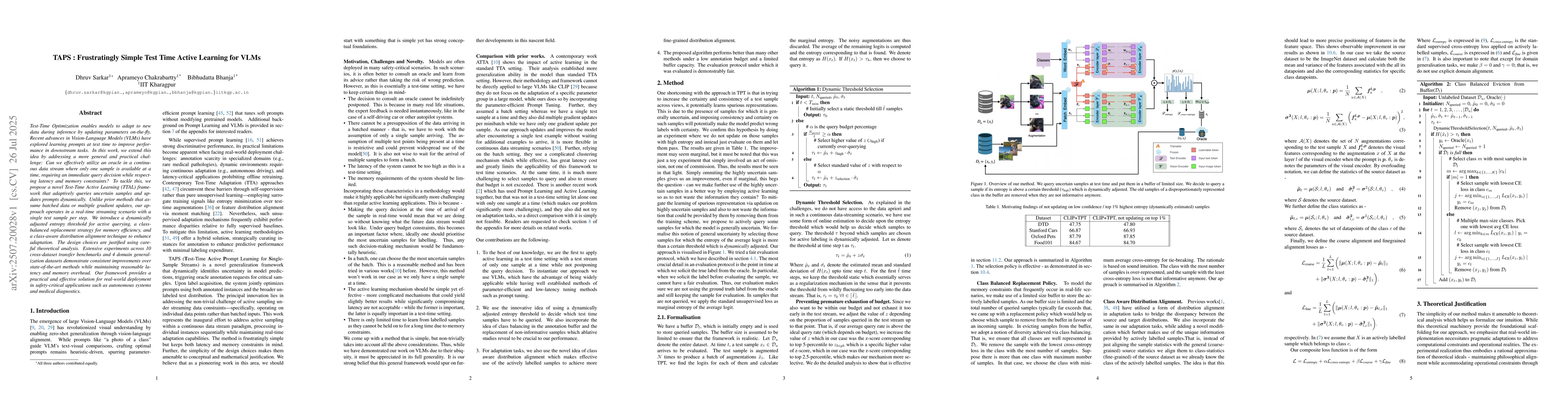 Thumbnail for TAPS : Frustratingly Simple Test Time Active Learning for VLMs