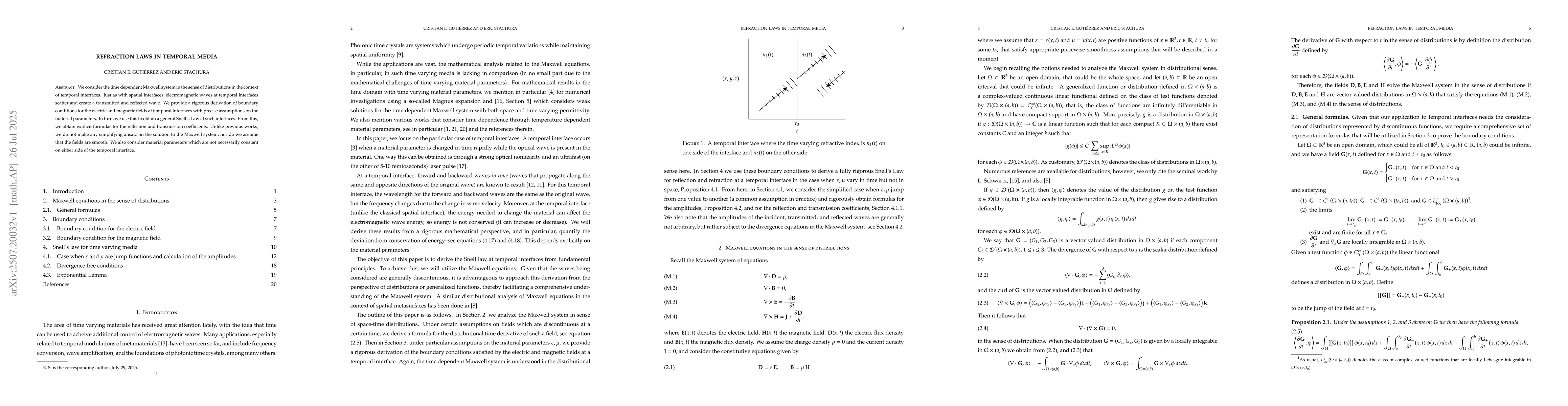 Thumbnail for Refraction laws in temporal media