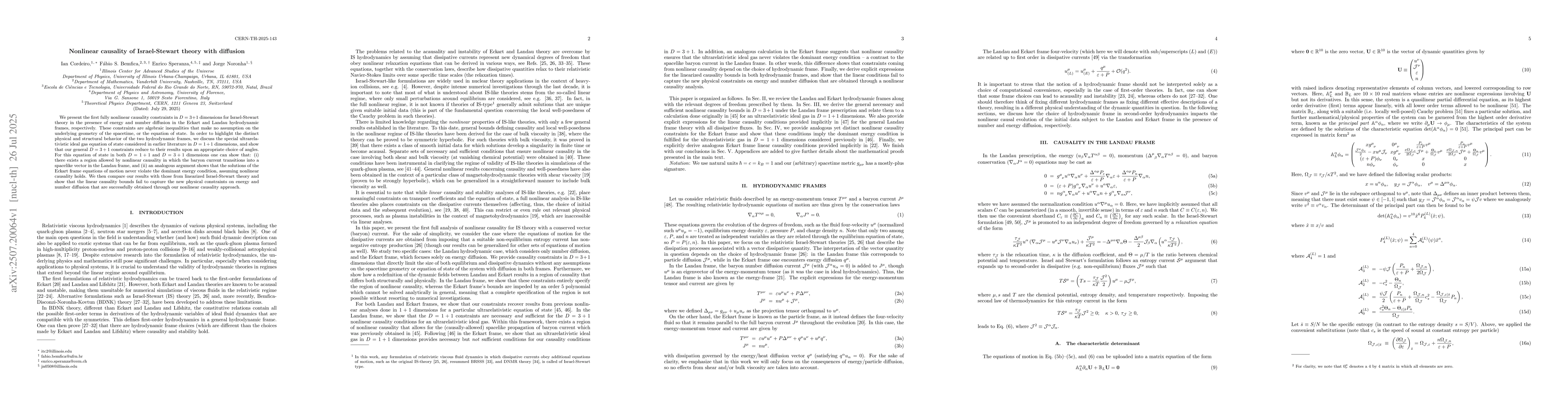 Thumbnail for Nonlinear causality of Israel-Stewart theory with diffusion
