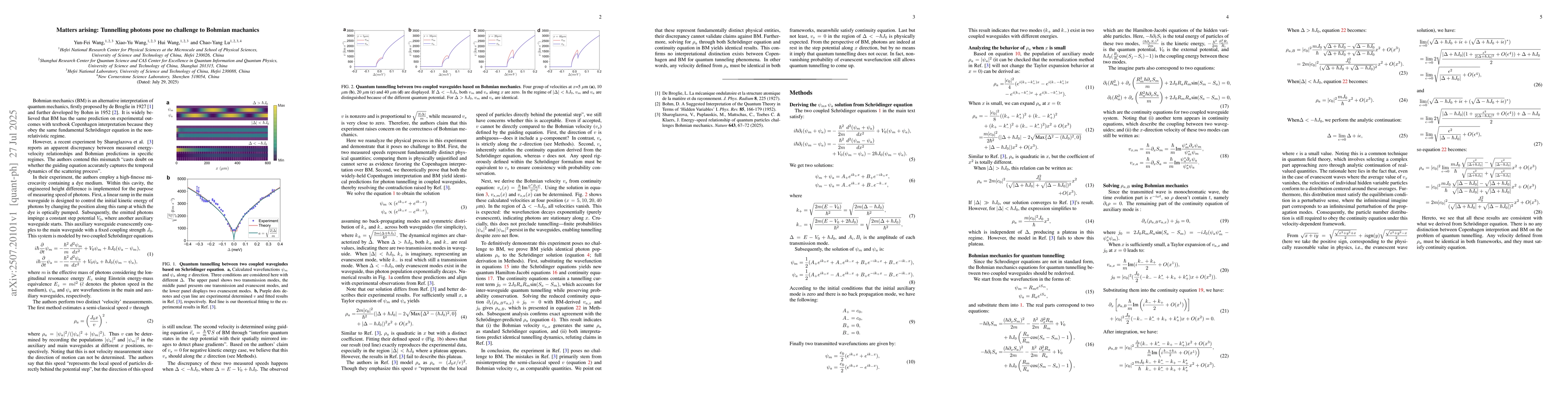 Thumbnail for Tunnelling photons pose no challenge to Bohmian machanics