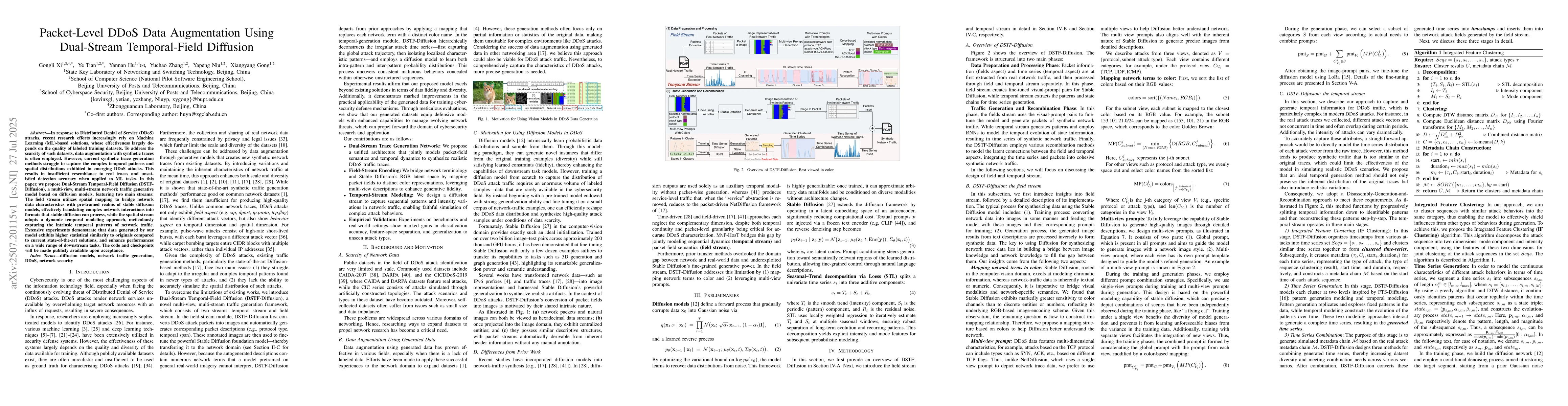 Thumbnail for Packet-Level DDoS Data Augmentation Using Dual-Stream Temporal-Field
  Diffusion