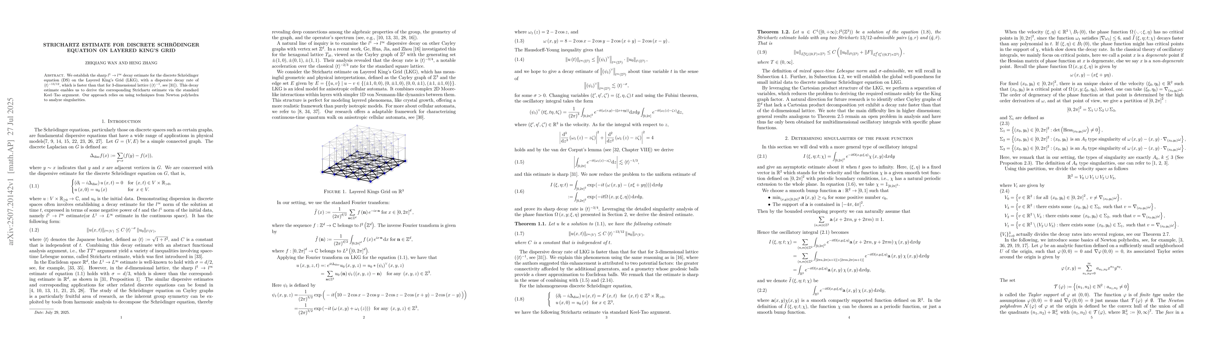 Thumbnail for Strichartz estimate for discrete Schrödinger equation on layered
  King's grid