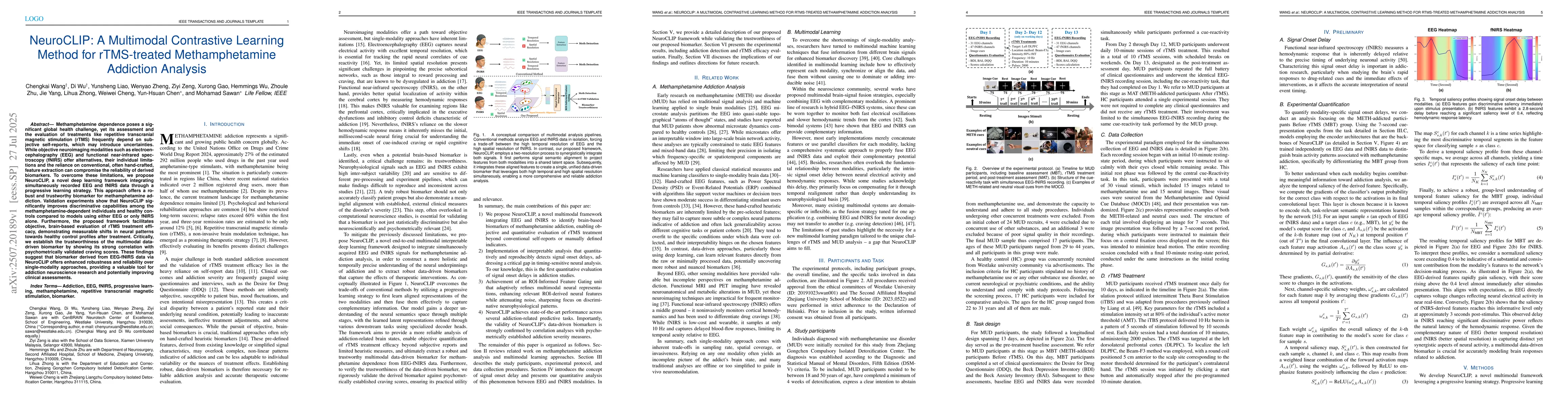 Thumbnail for NeuroCLIP: A Multimodal Contrastive Learning Method for rTMS-treated
  Methamphetamine Addiction Analysis