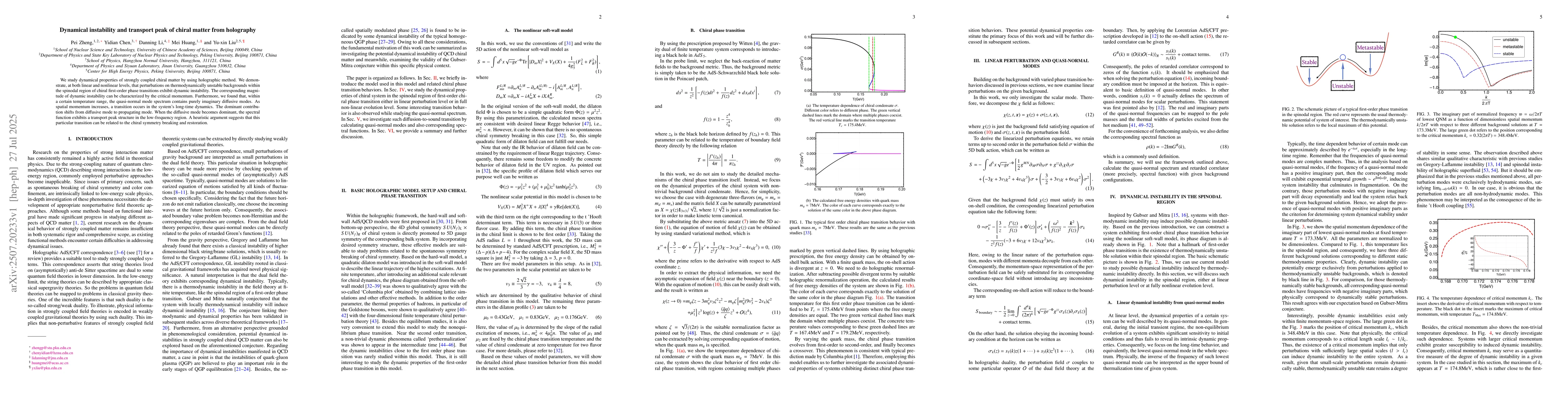 Thumbnail for Dynamical instability and transport peak of chiral matter from
  holography