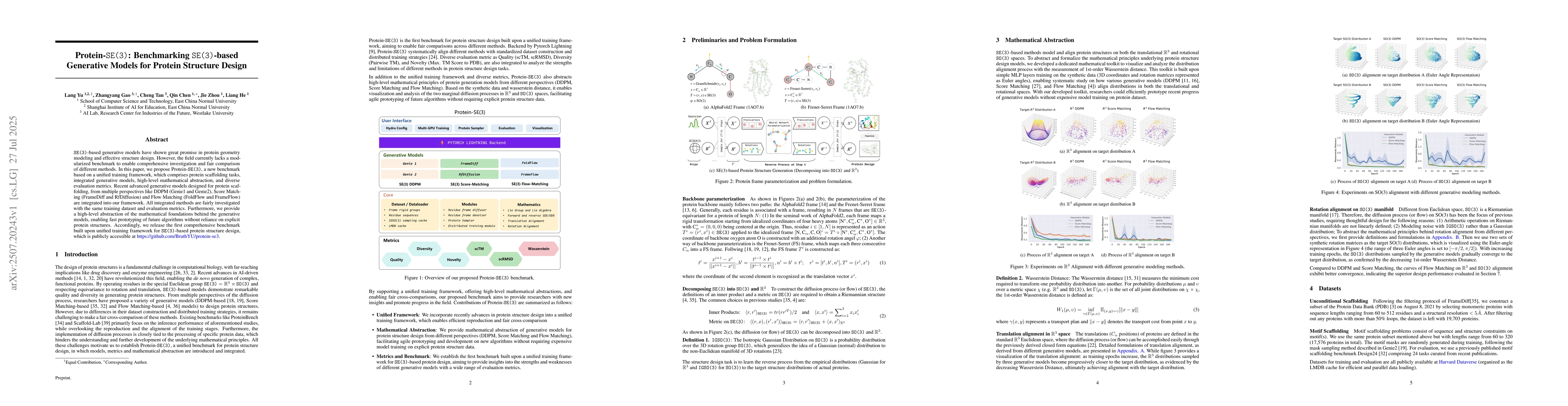 Thumbnail for Protein-SE(3): Benchmarking SE(3)-based Generative Models for Protein
  Structure Design