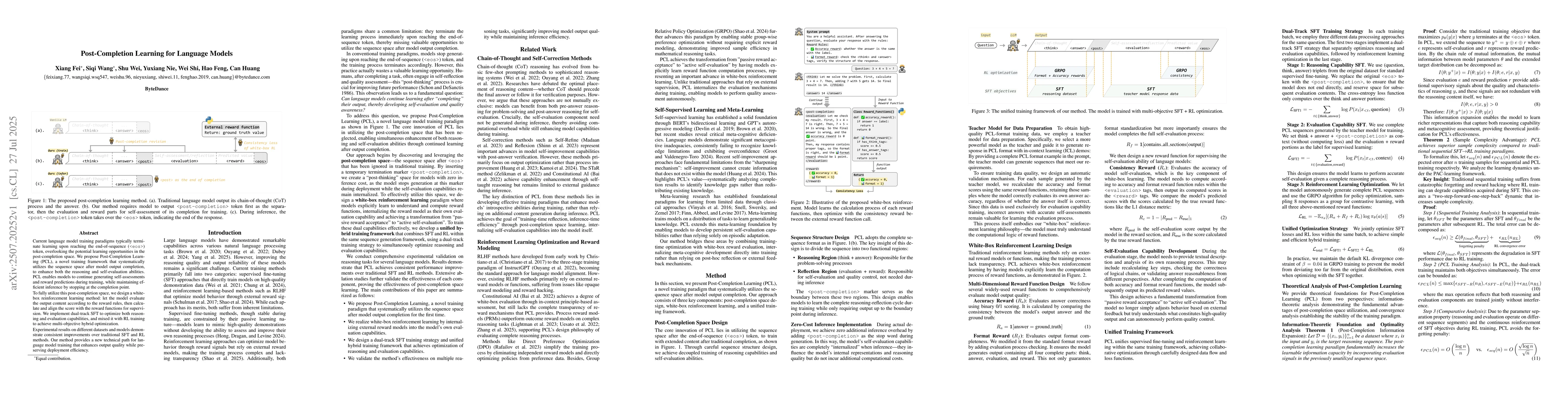 Thumbnail for Post-Completion Learning for Language Models