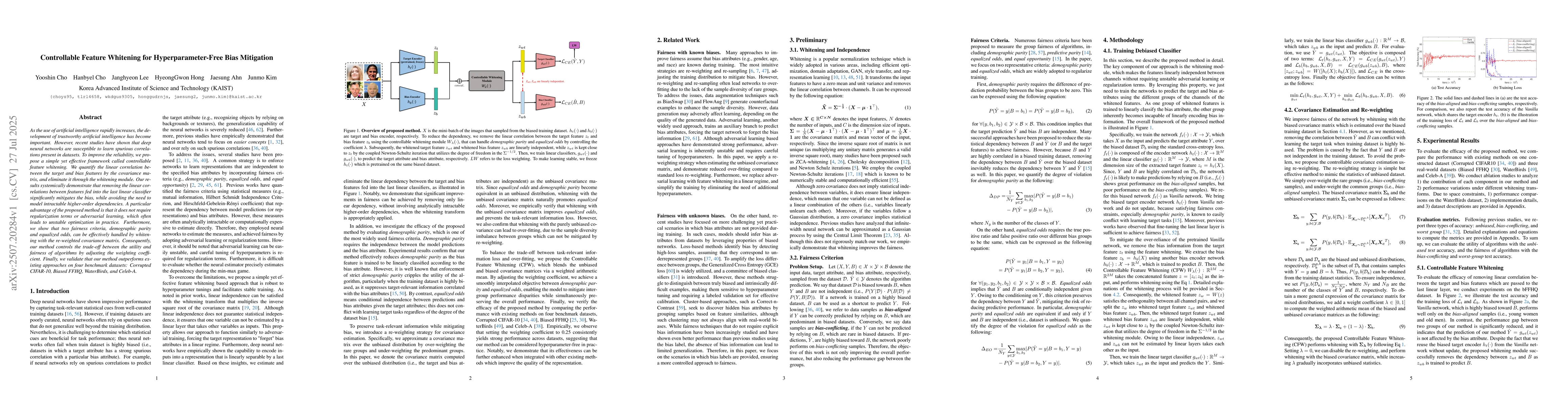 Thumbnail for Controllable Feature Whitening for Hyperparameter-Free Bias Mitigation