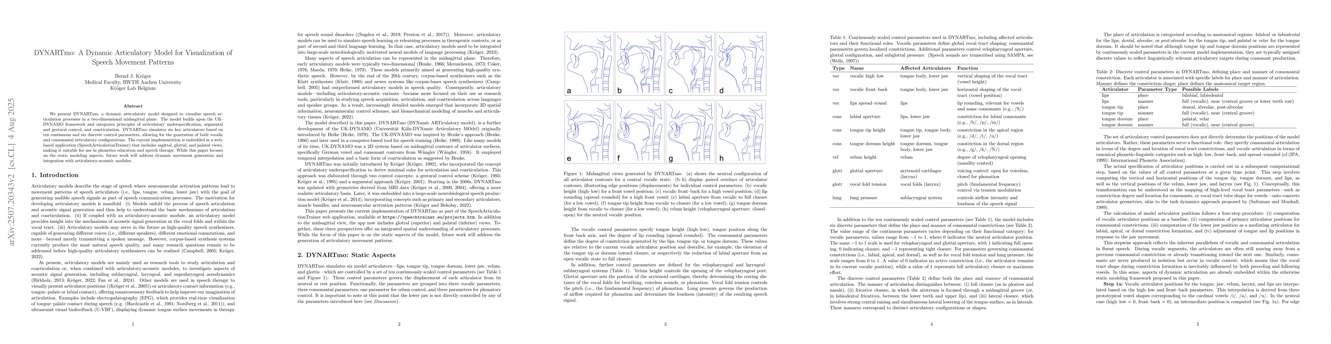 Thumbnail for DYNARTmo: A Dynamic Articulatory Model for Visualization of Speech
  Movement Patterns