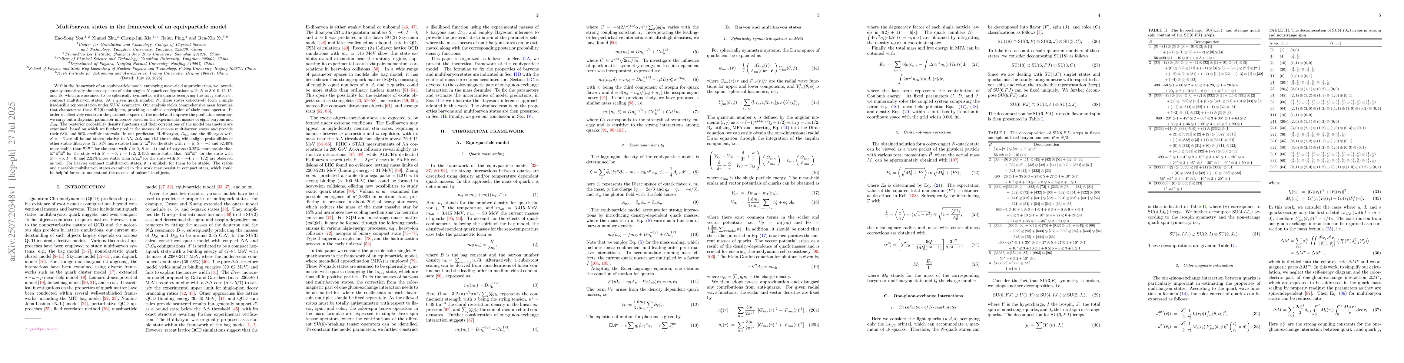 Thumbnail for Multibaryon states in the framework of an equivparticle model
