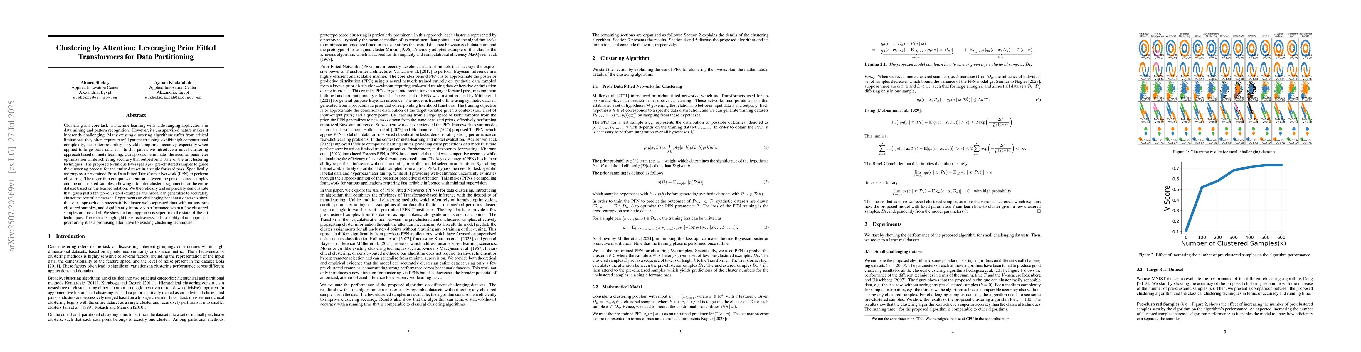Thumbnail for Clustering by Attention: Leveraging Prior Fitted Transformers for Data
  Partitioning
