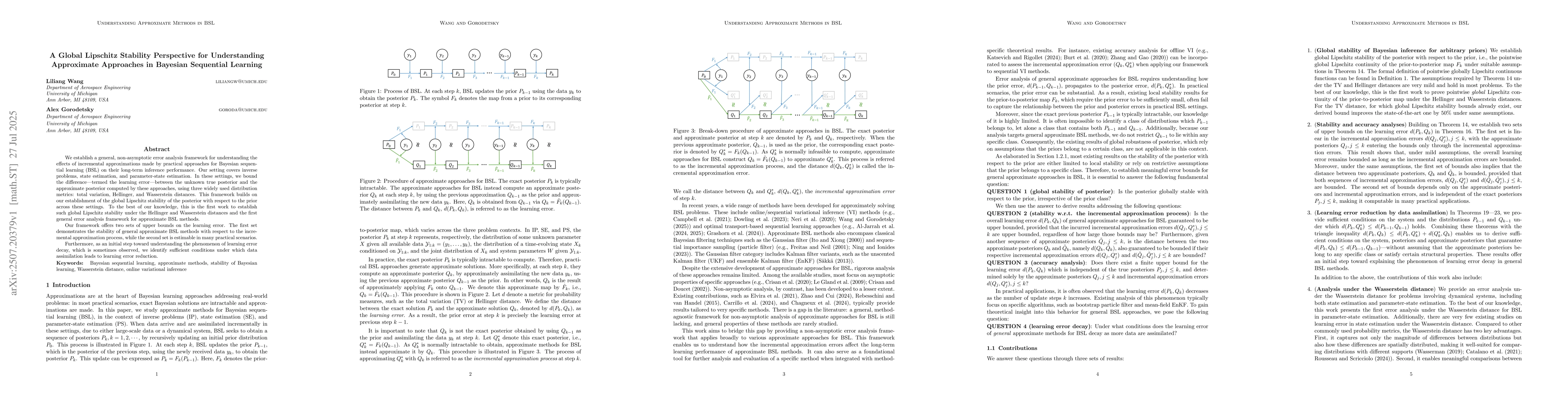 Thumbnail for A global Lipschitz stability perspective for understanding approximate
  approaches in Bayesian sequential learning