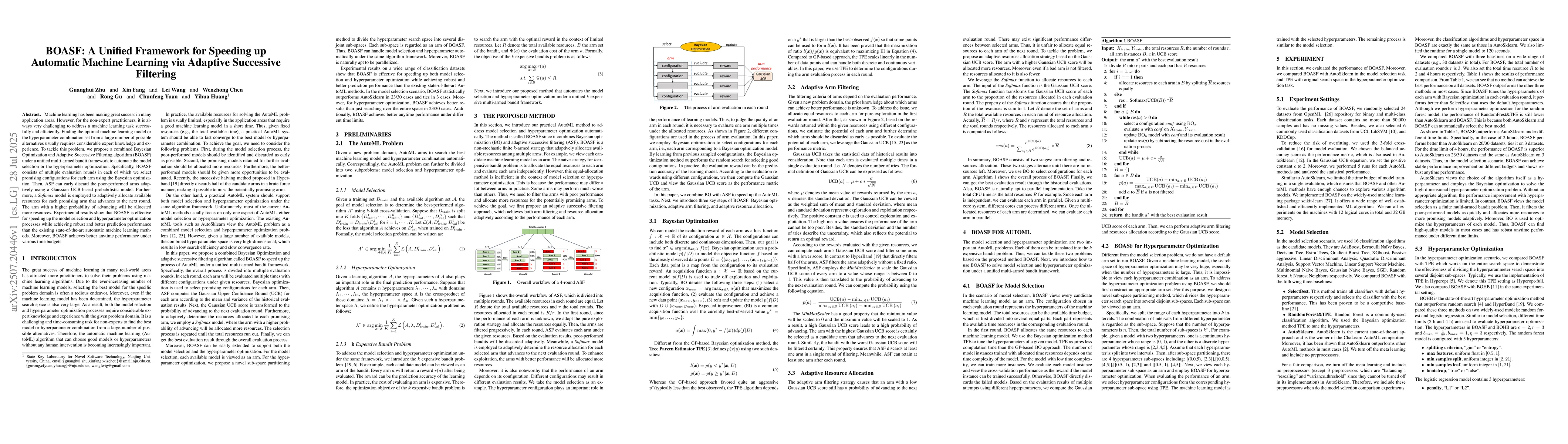 Thumbnail for BOASF: A Unified Framework for Speeding up Automatic Machine Learning
  via Adaptive Successive Filtering