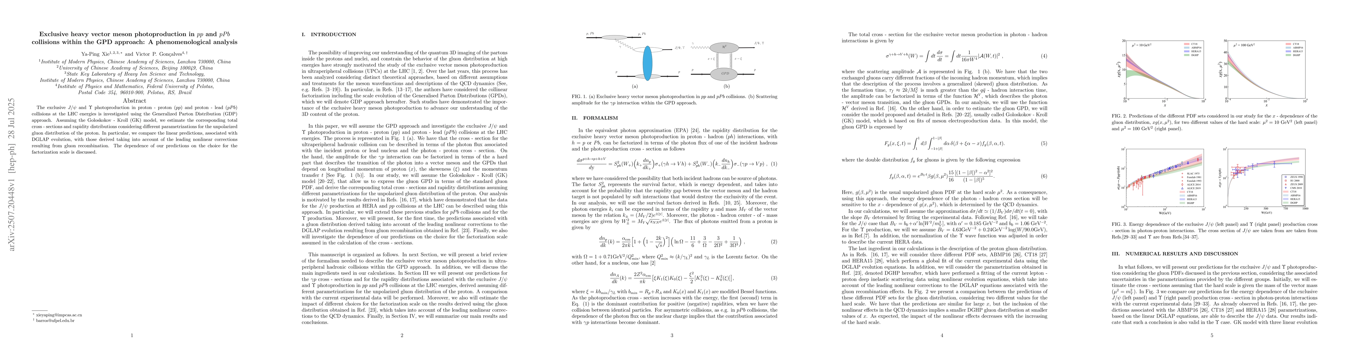 Thumbnail for Exclusive heavy vector meson photoproduction in $pp$ and $pPb$
  collisions within the GPD approach: A phenomenological analysis