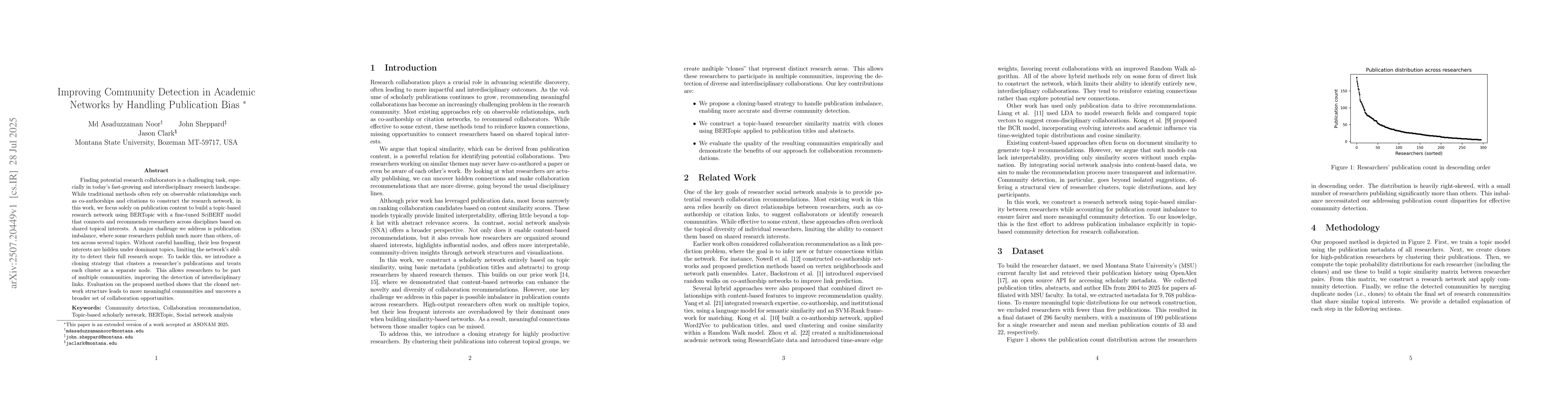Thumbnail for Improving Community Detection in Academic Networks by Handling
  Publication Bias