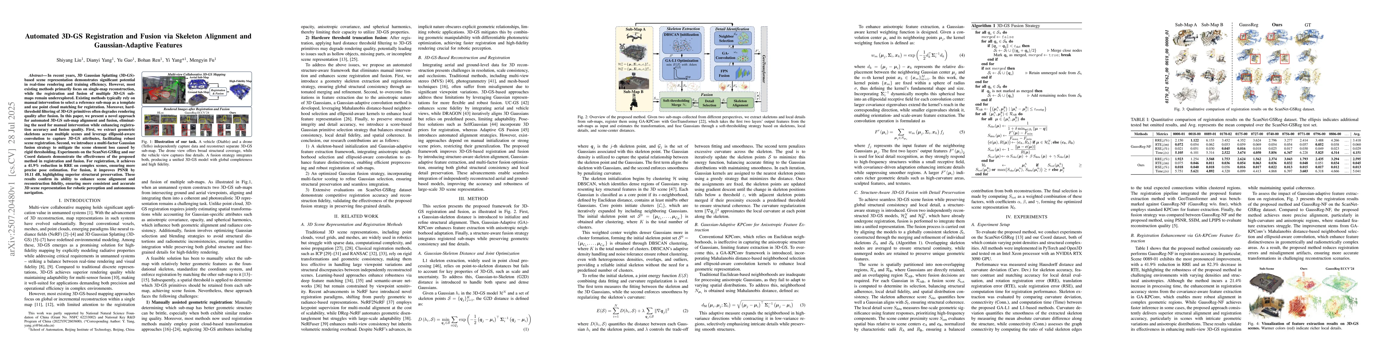 Thumbnail for Automated 3D-GS Registration and Fusion via Skeleton Alignment and
  Gaussian-Adaptive Features