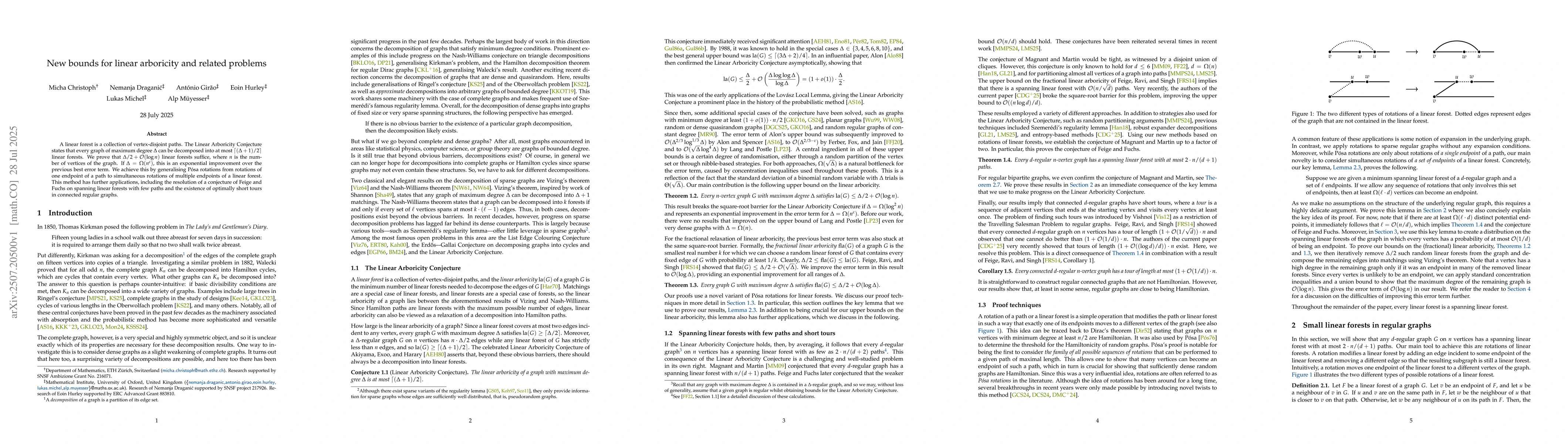 Thumbnail for New bounds for linear arboricity and related problems