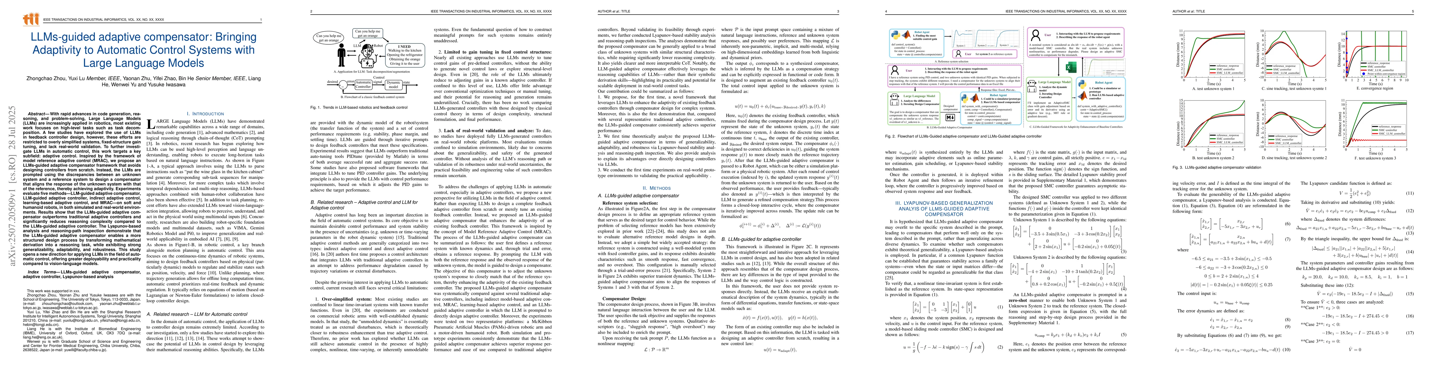 Thumbnail for LLMs-guided adaptive compensator: Bringing Adaptivity to Automatic
  Control Systems with Large Language Models
