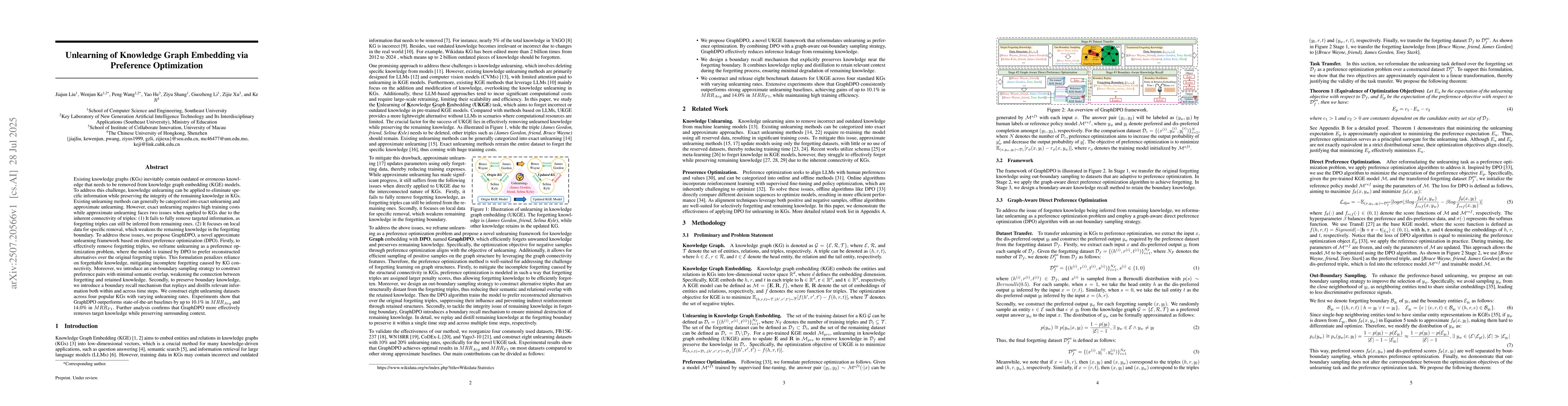 Thumbnail for Unlearning of Knowledge Graph Embedding via Preference Optimization