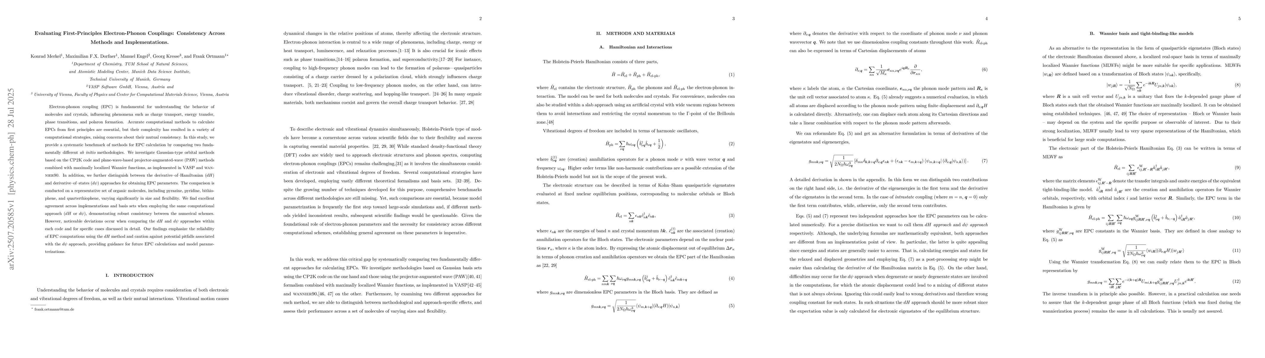 Thumbnail for Evaluating First-Principles Electron-Phonon Couplings: Consistency
  Across Methods and Implementations