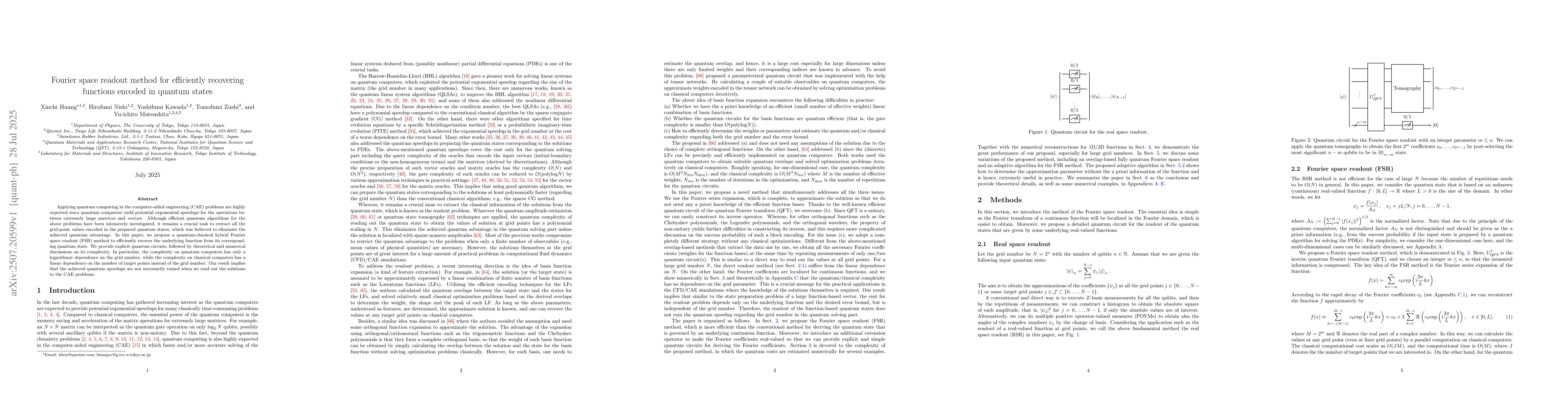 Thumbnail for Fourier space readout method for efficiently recovering functions
  encoded in quantum states