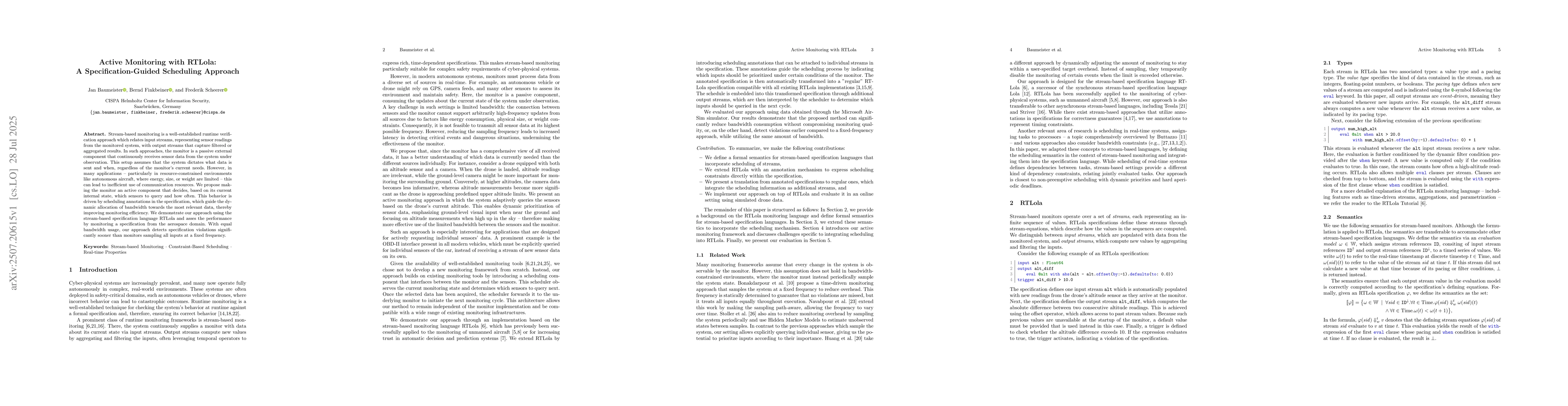 Thumbnail for Active Monitoring with RTLola: A Specification-Guided Scheduling
  Approach