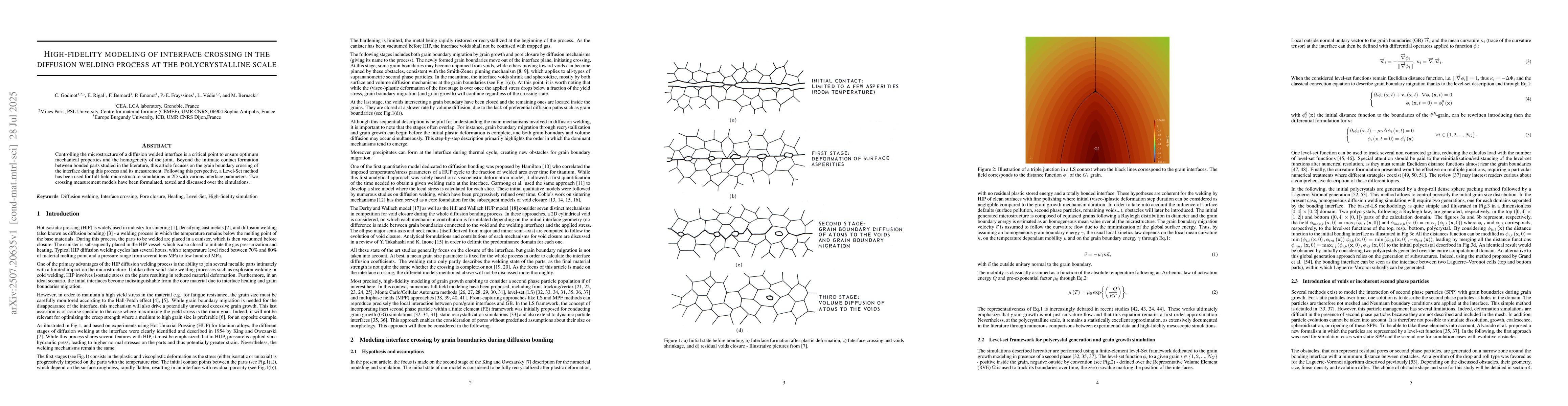 Thumbnail for High-fidelity modeling of interface crossing in the diffusion welding
  process at the polycrystalline scale