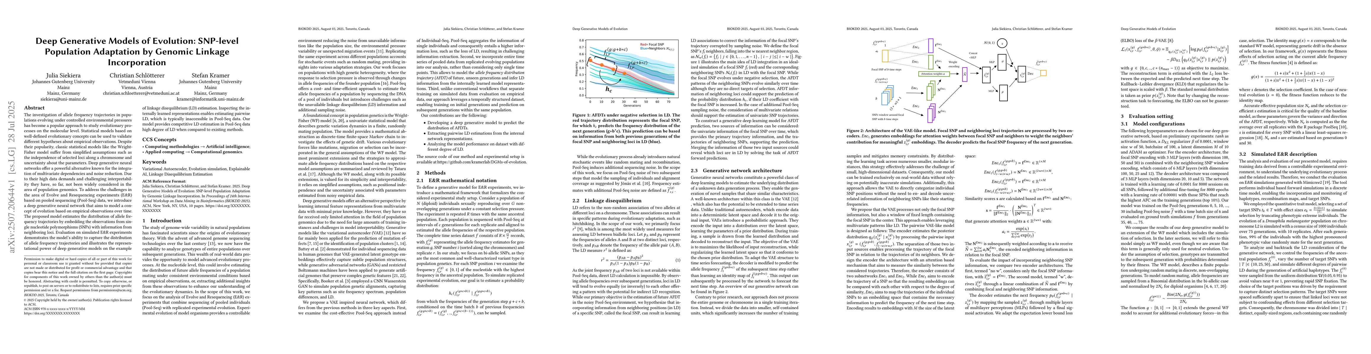Thumbnail for Deep Generative Models of Evolution: SNP-level Population Adaptation by
  Genomic Linkage Incorporation