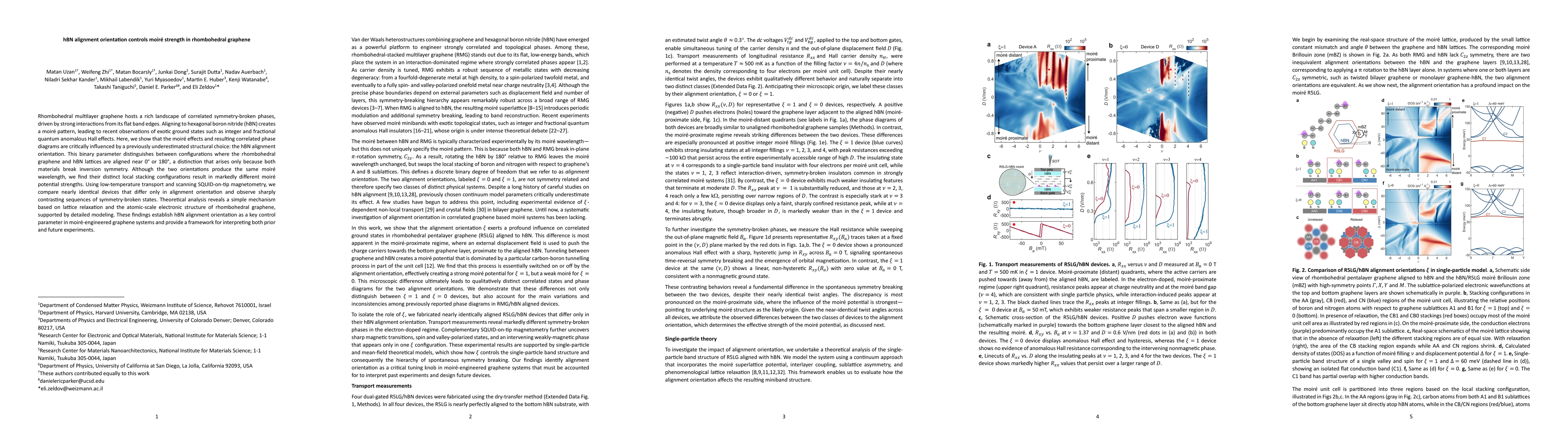 Thumbnail for hBN alignment orientation controls moiré strength in rhombohedral
  graphene