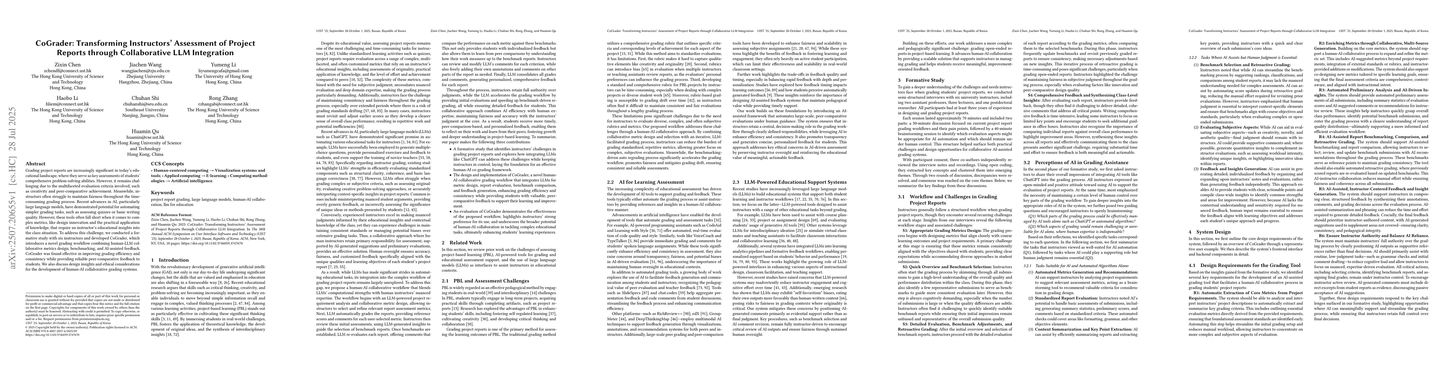 Thumbnail for CoGrader: Transforming Instructors' Assessment of Project Reports
  through Collaborative LLM Integration